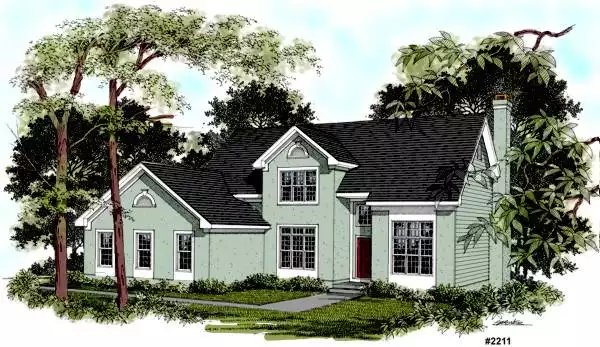 image of 2 story european house plan 7607
